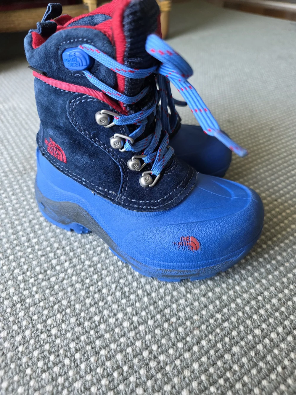 The North Face Kids Blue and Red Snow Boots